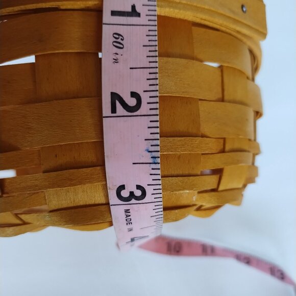 Longaberger 2001 Small Round Basket With Leather Handles - Picture 10 of 13